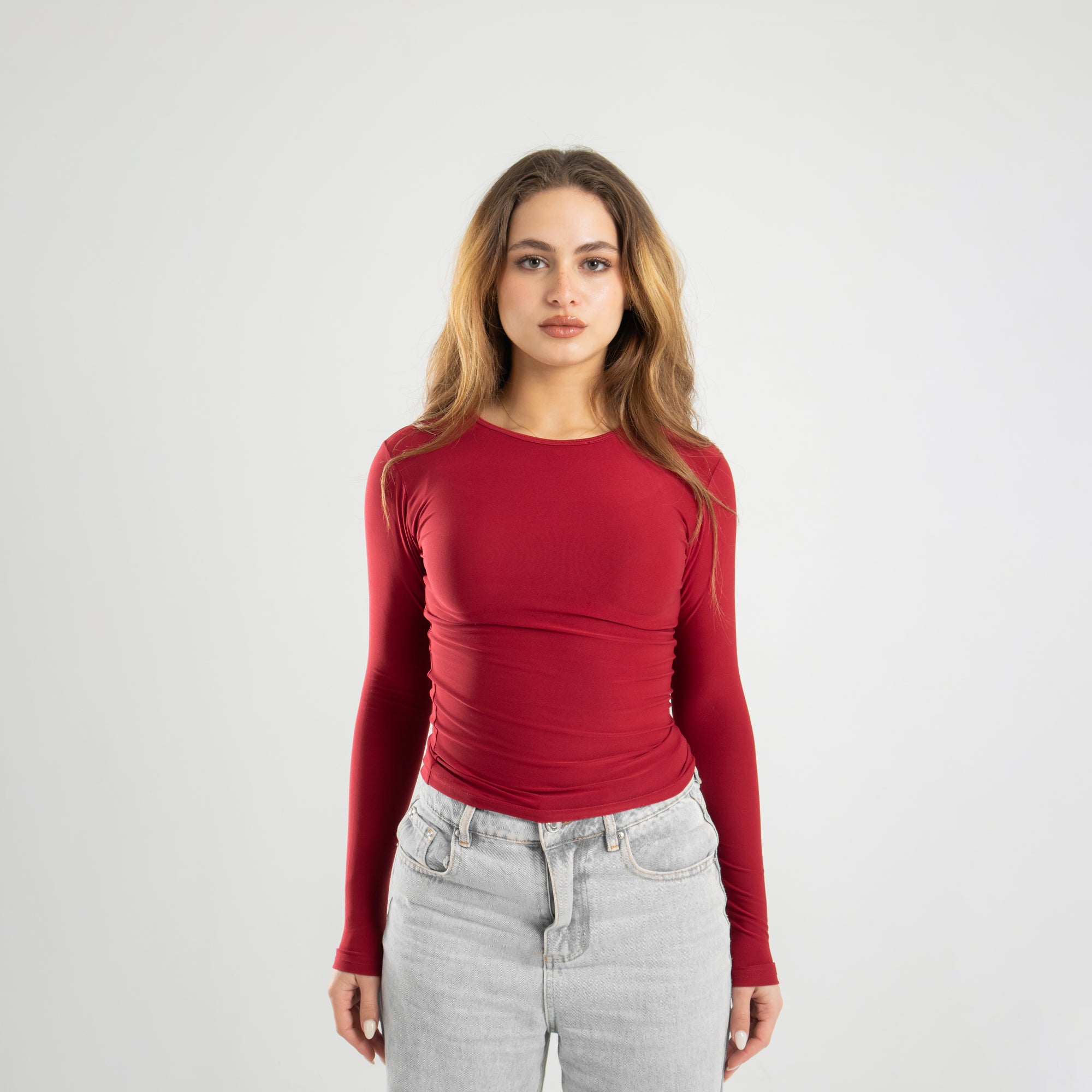 Burgundy Long Sleeve Top