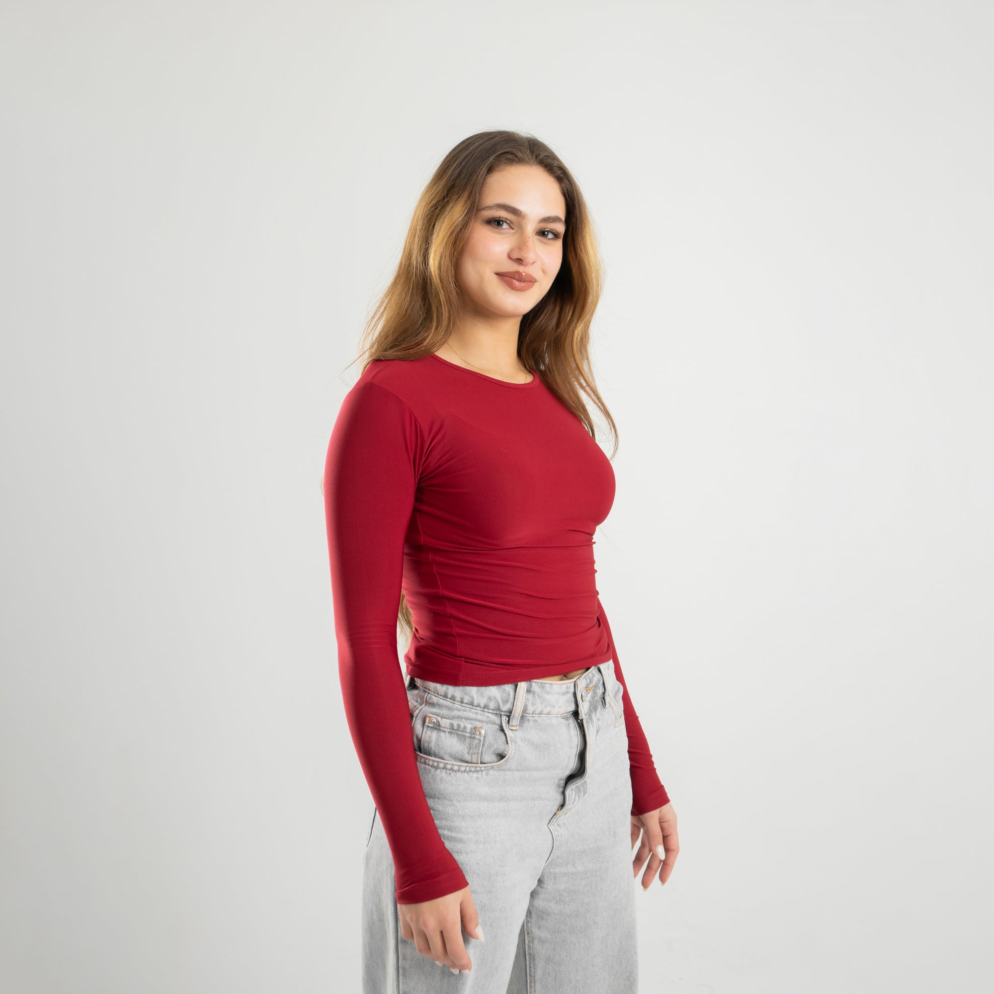 Burgundy Long Sleeve Top