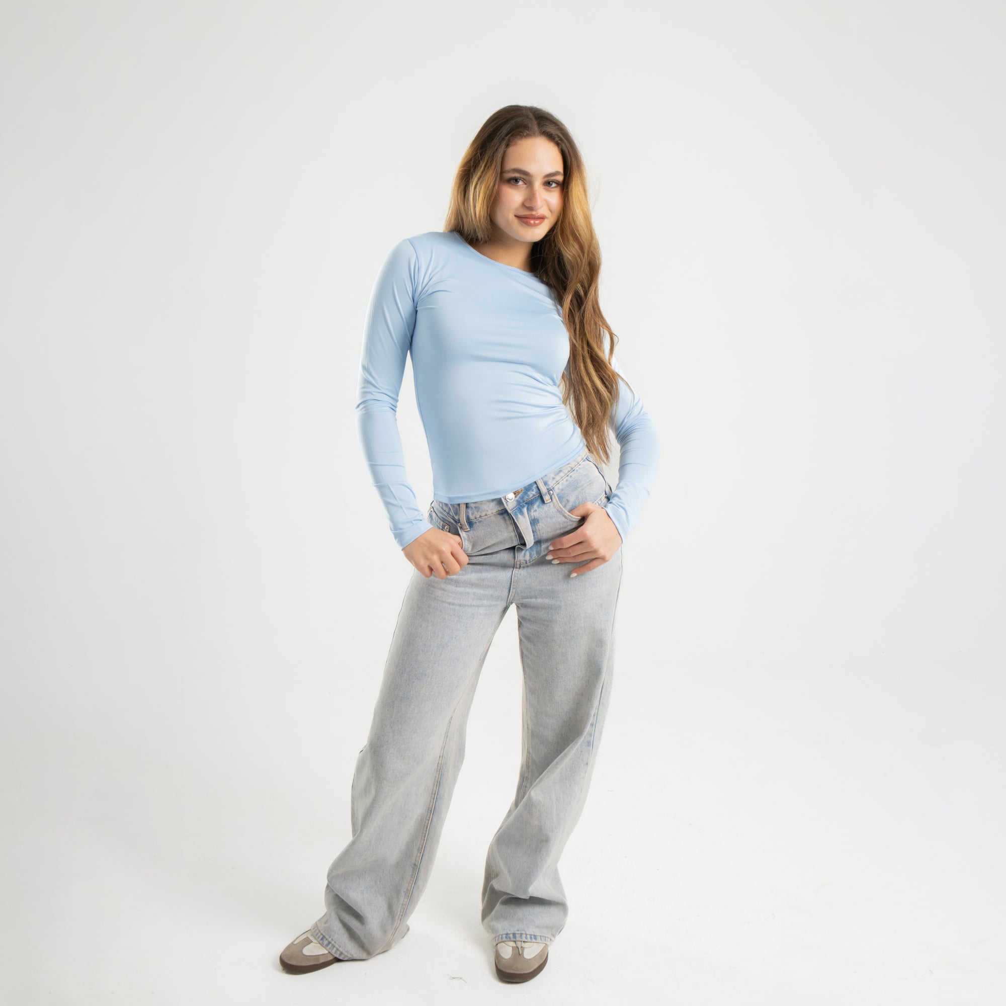 Sky Blue Long Sleeve Top
