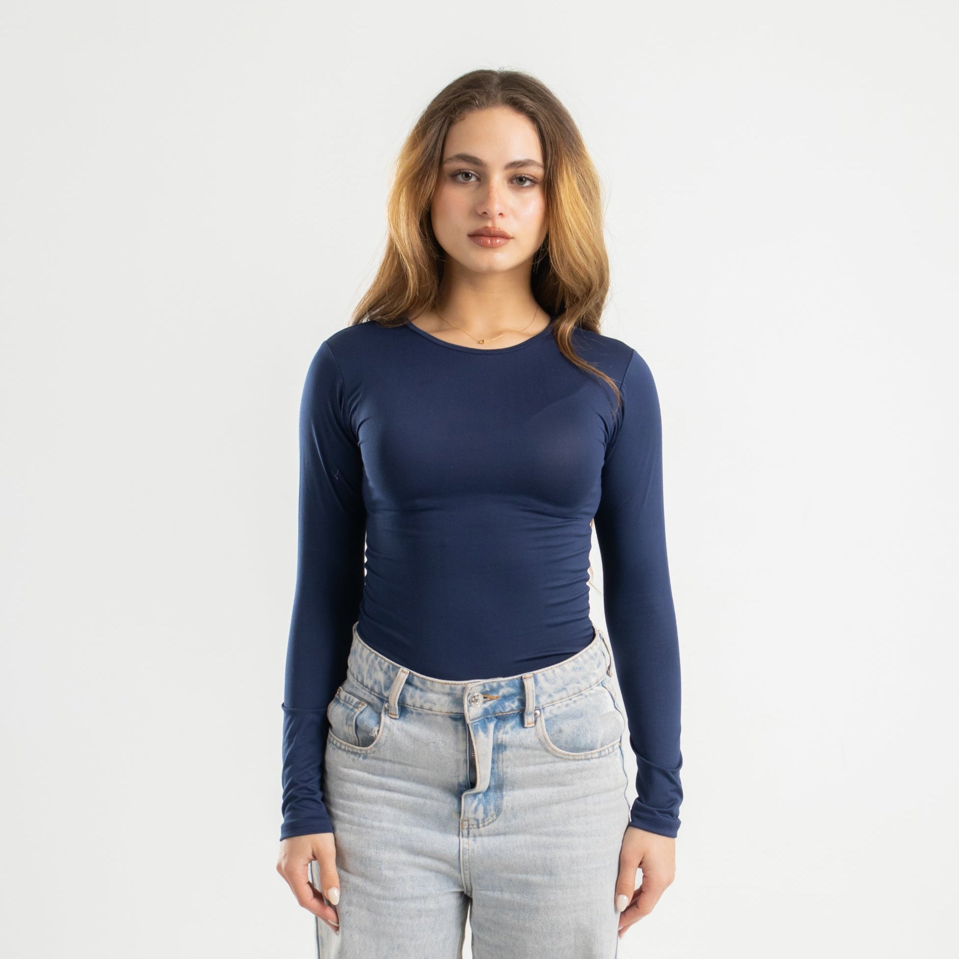 Navy Long Sleeve Top