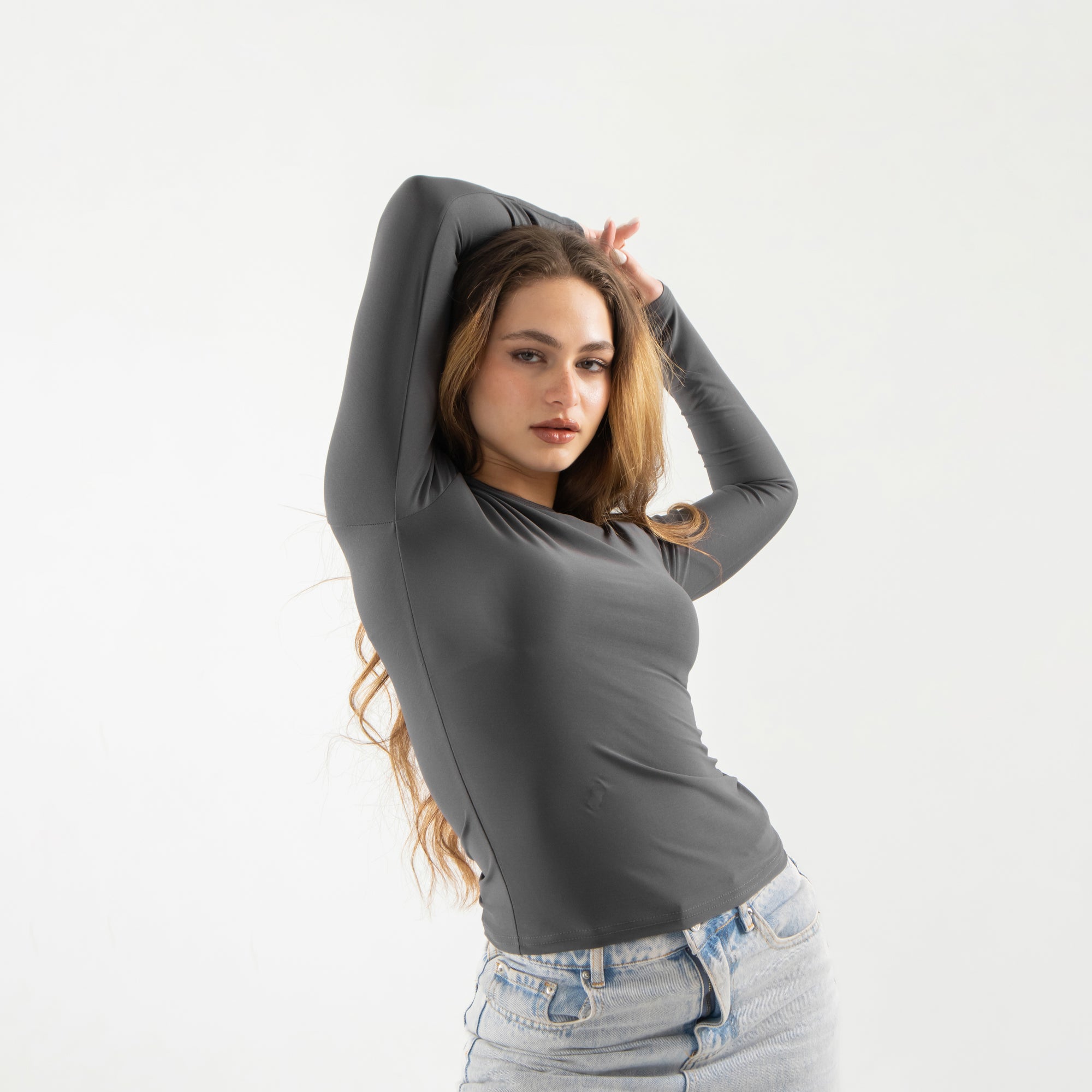 Grey Long Sleeve Top
