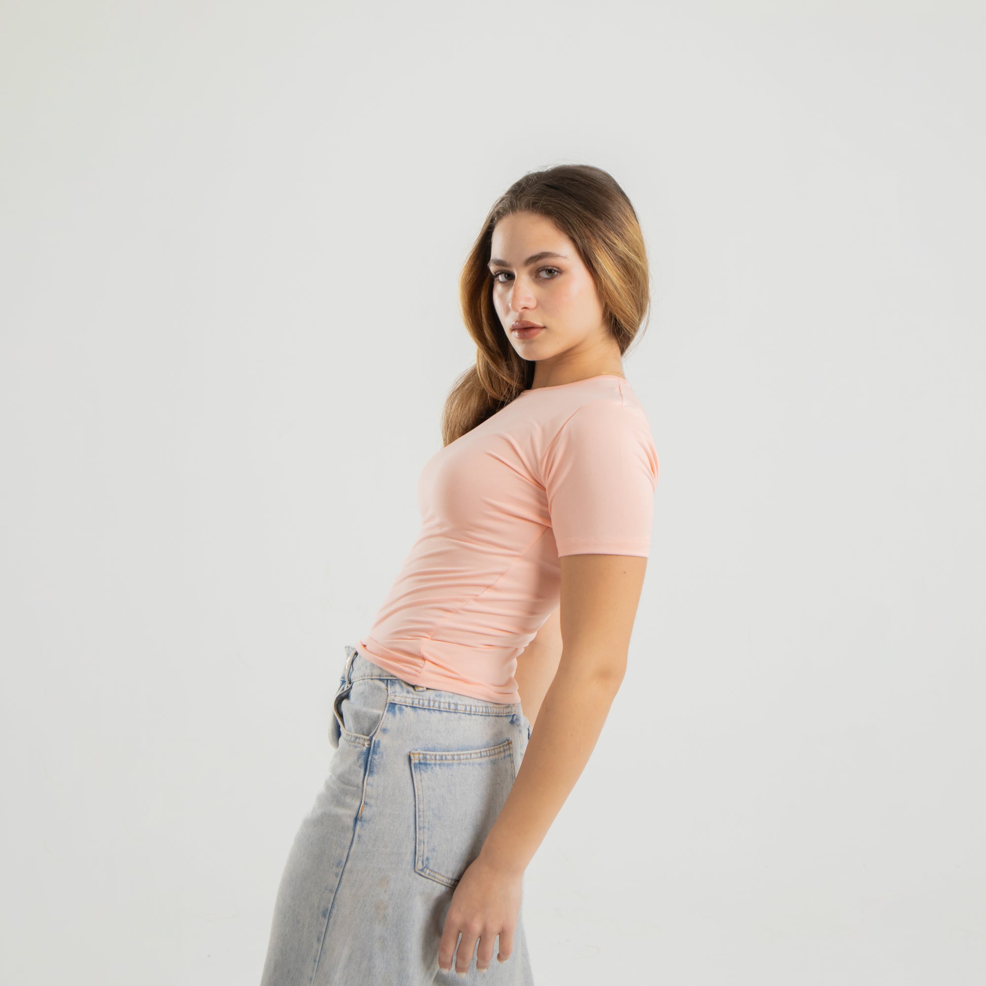 Peach Short Sleeve Top