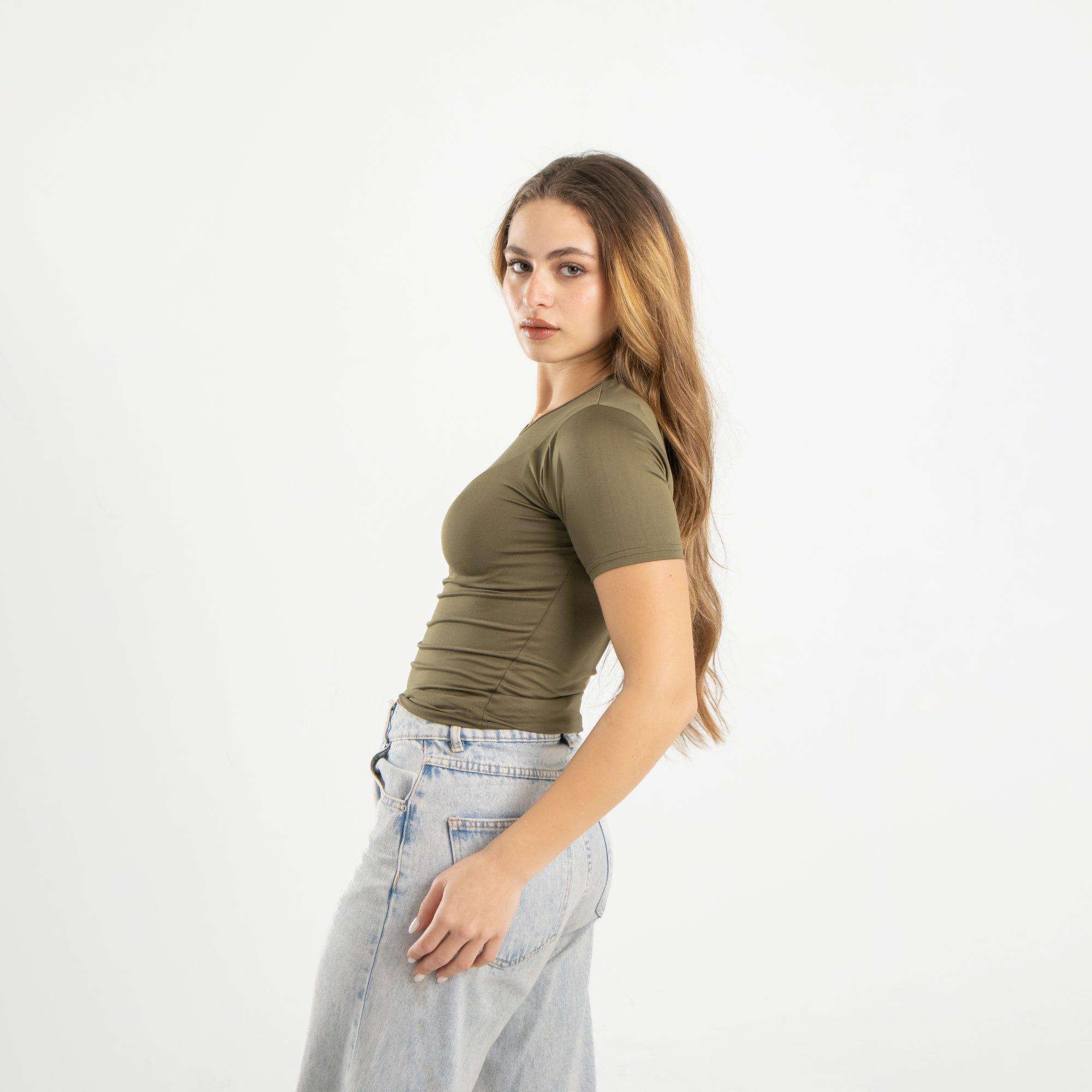 Olive Short Sleeve Top