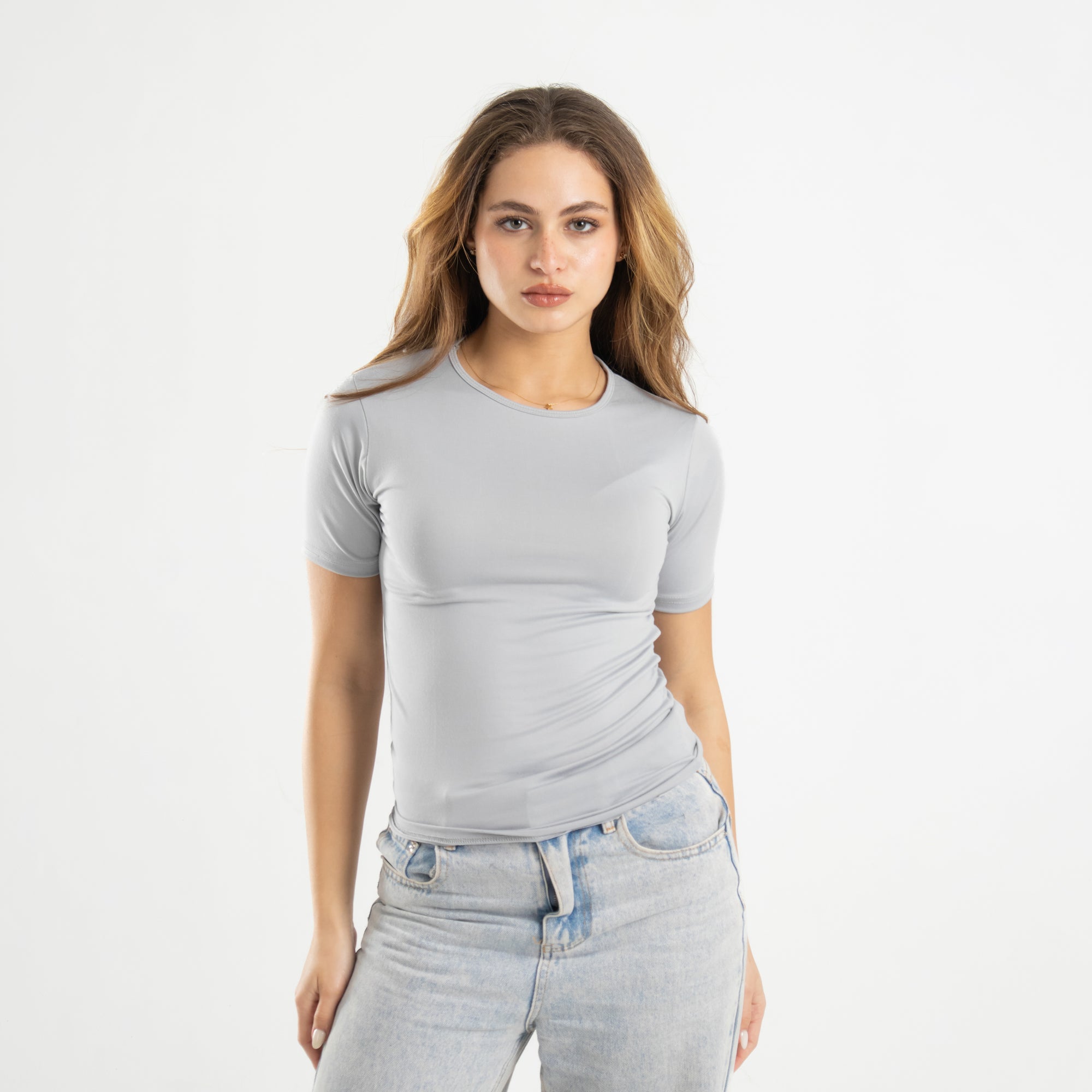Light Grey Short Sleeve Top