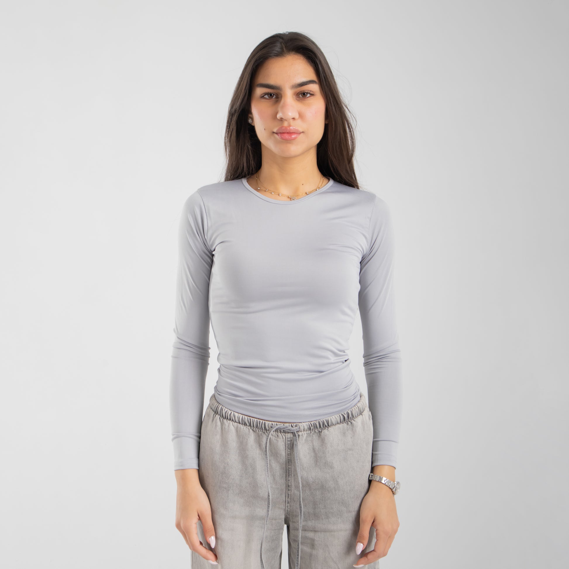 Light Grey Long Sleeve Top