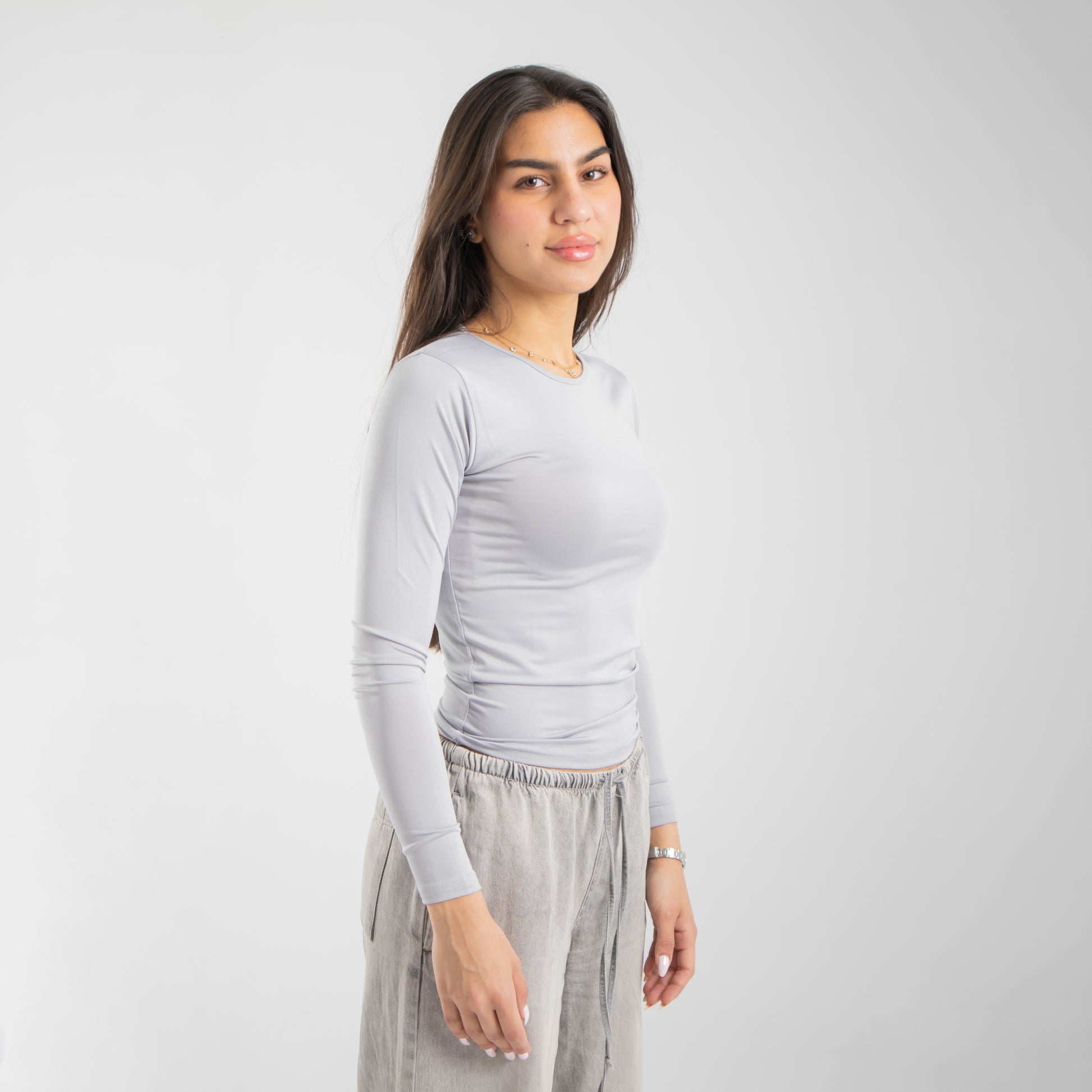 Light Grey Long Sleeve Top
