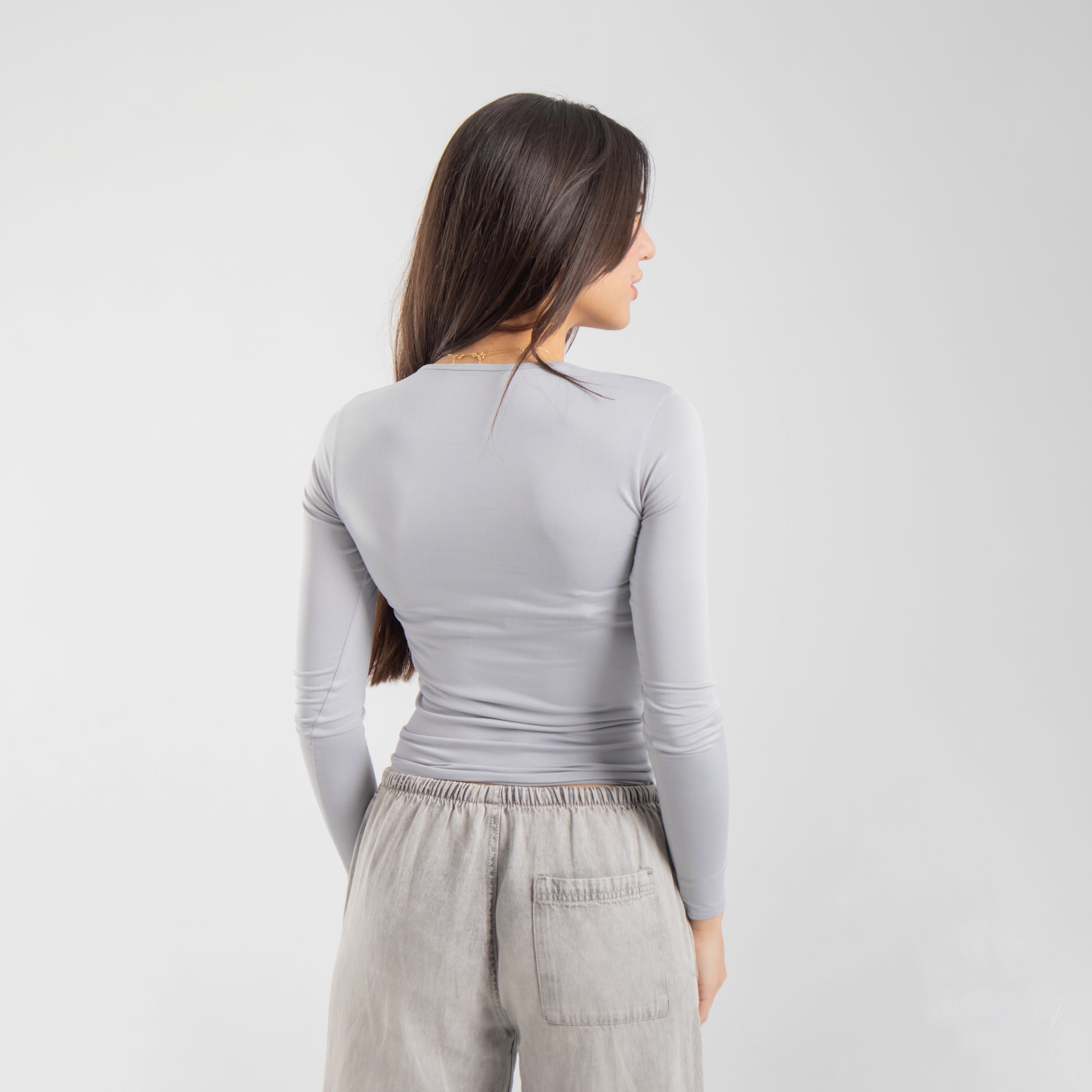Light Grey Long Sleeve Top