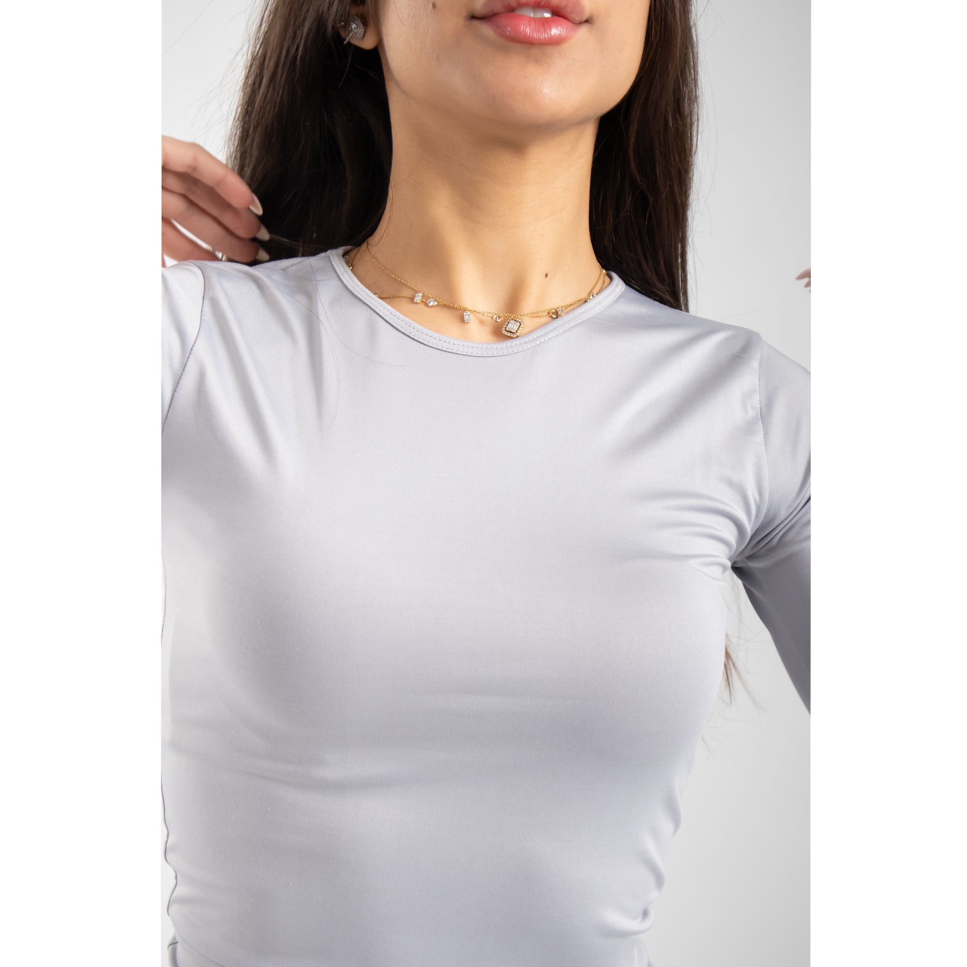 Light Grey Long Sleeve Top