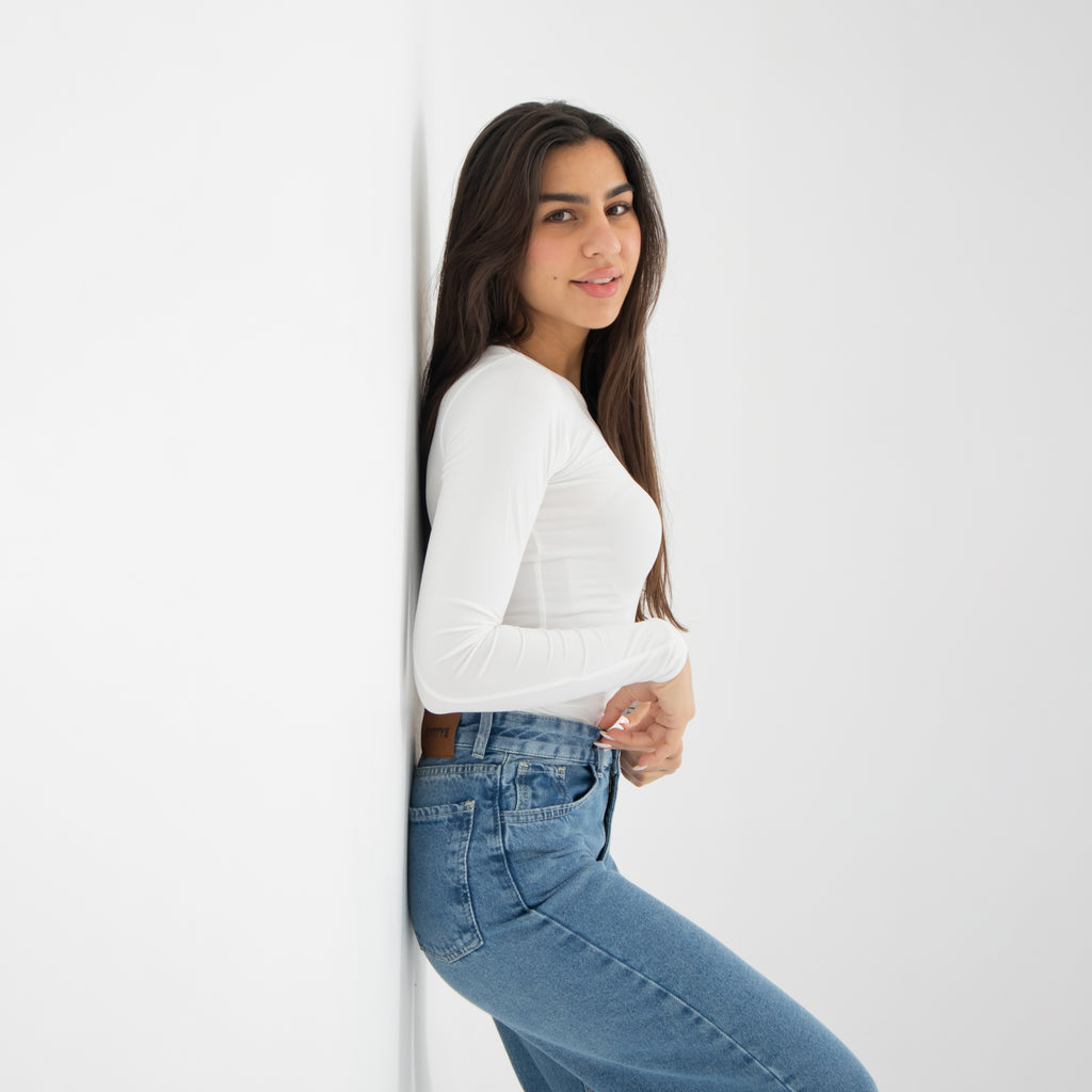 White Long Sleeve Top