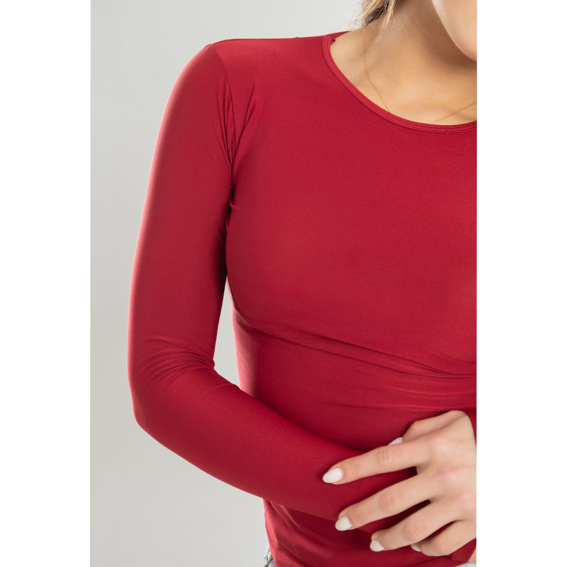 Burgundy Long Sleeve Top