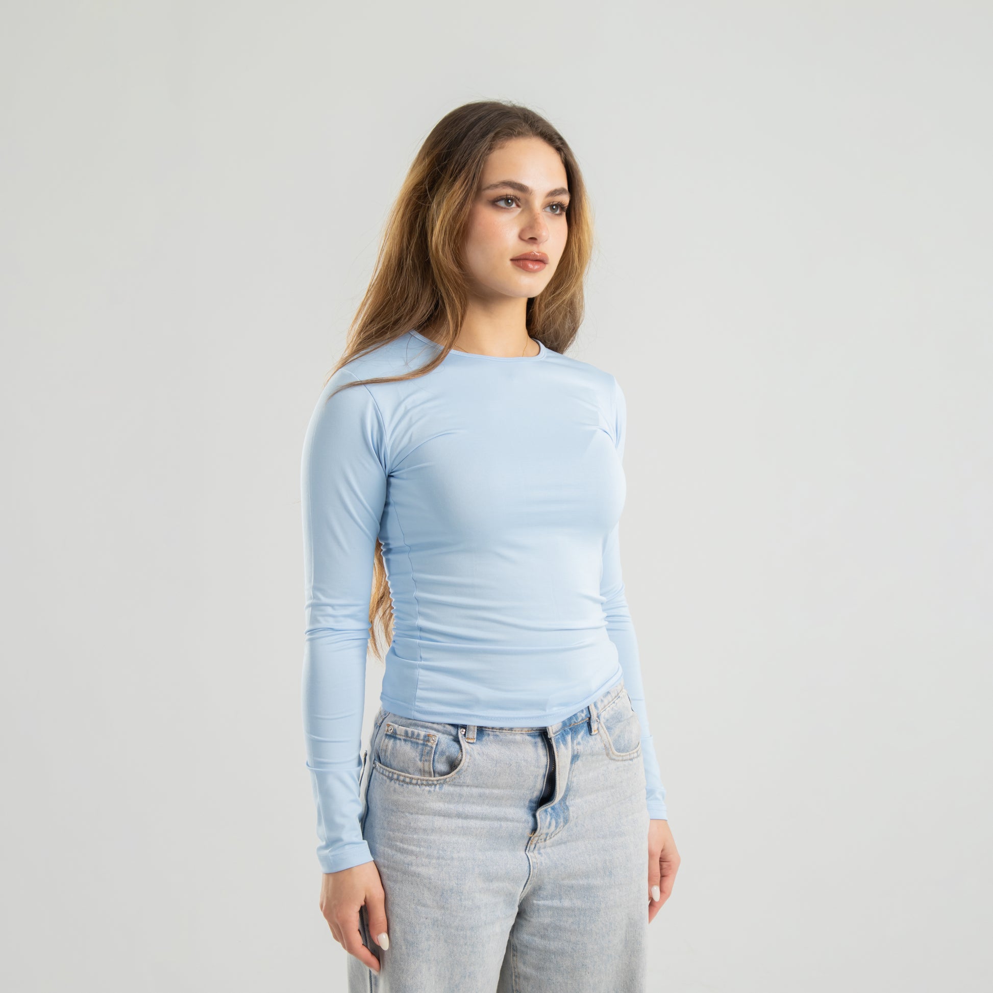 Sky Blue Long Sleeve Top