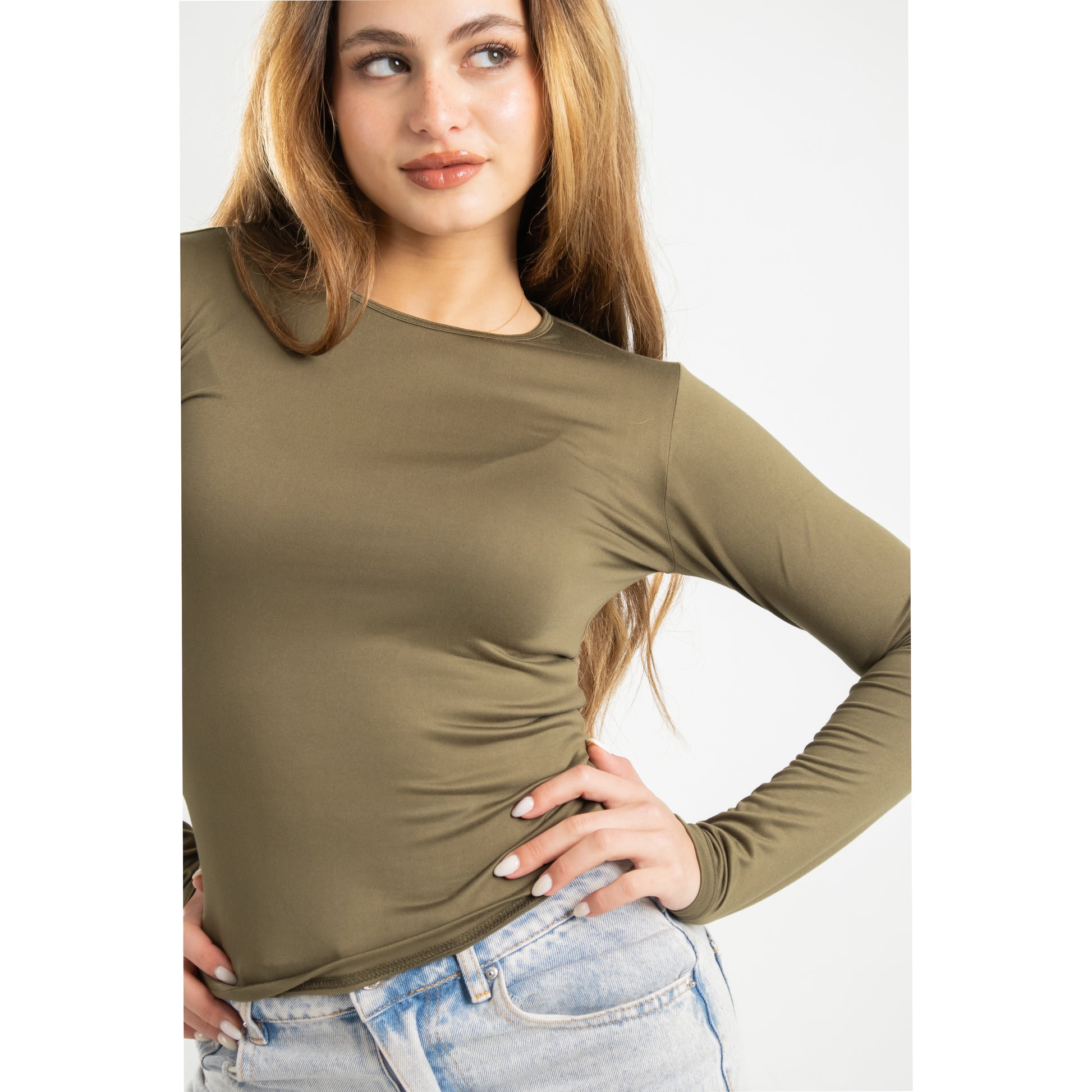 Olive Long Sleeve Top