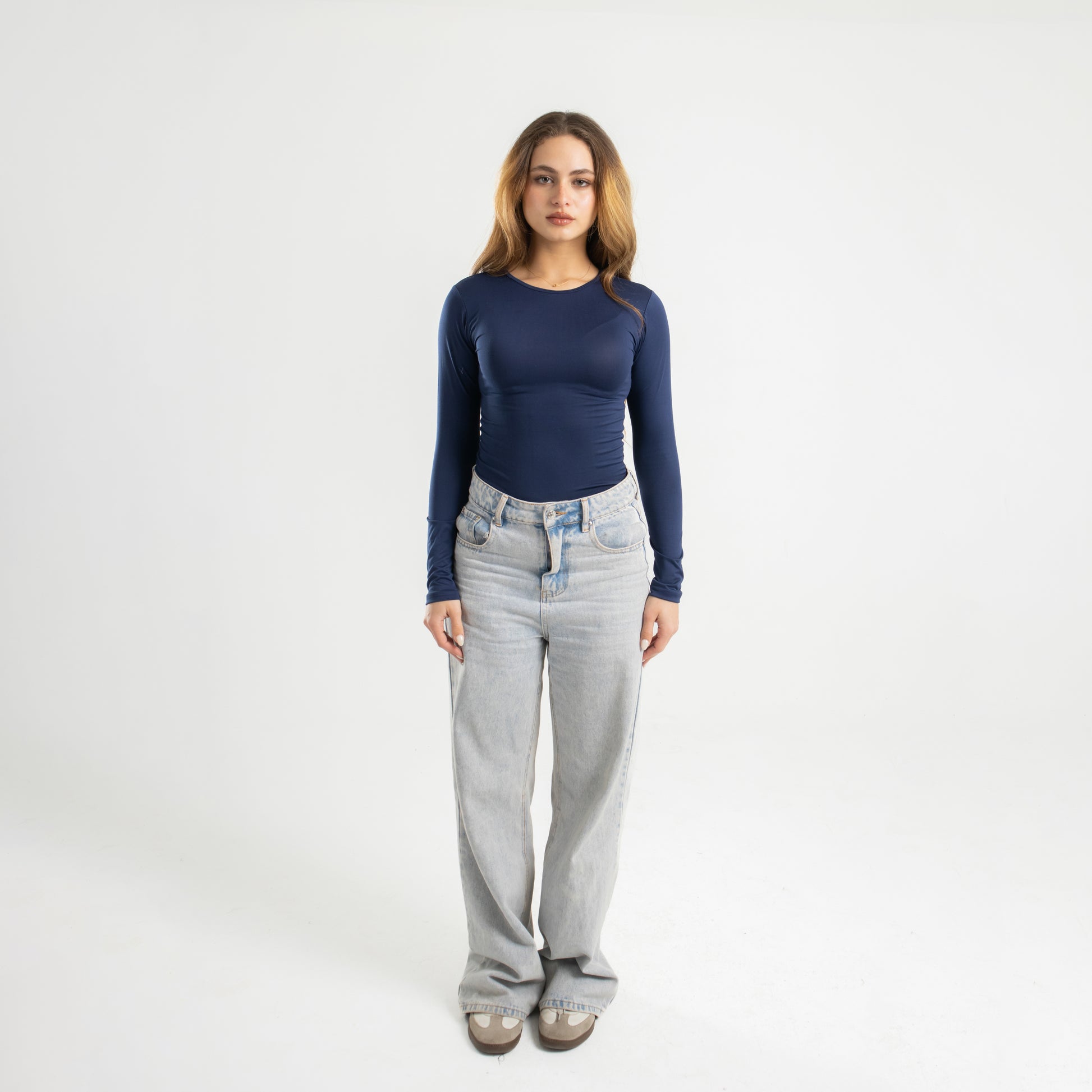 Navy Long Sleeve Top