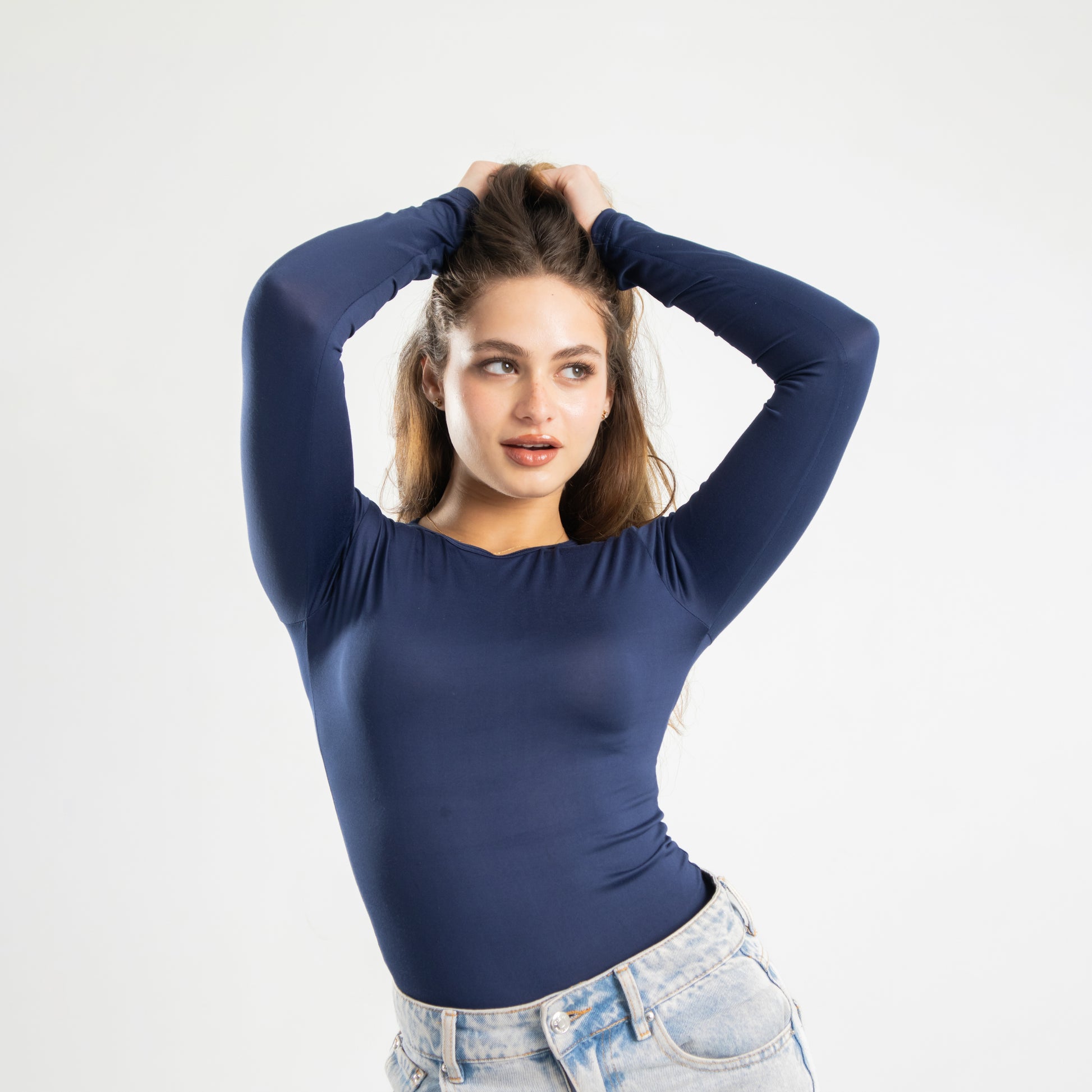 Navy Long Sleeve Top