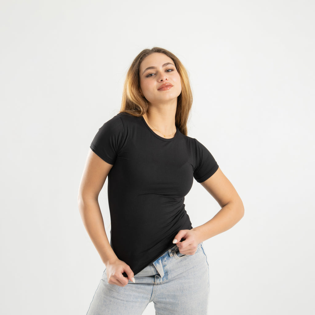 Black Short Sleeve Top