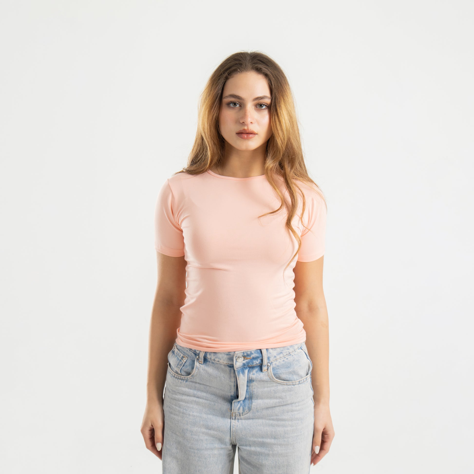 Peach Short Sleeve Top