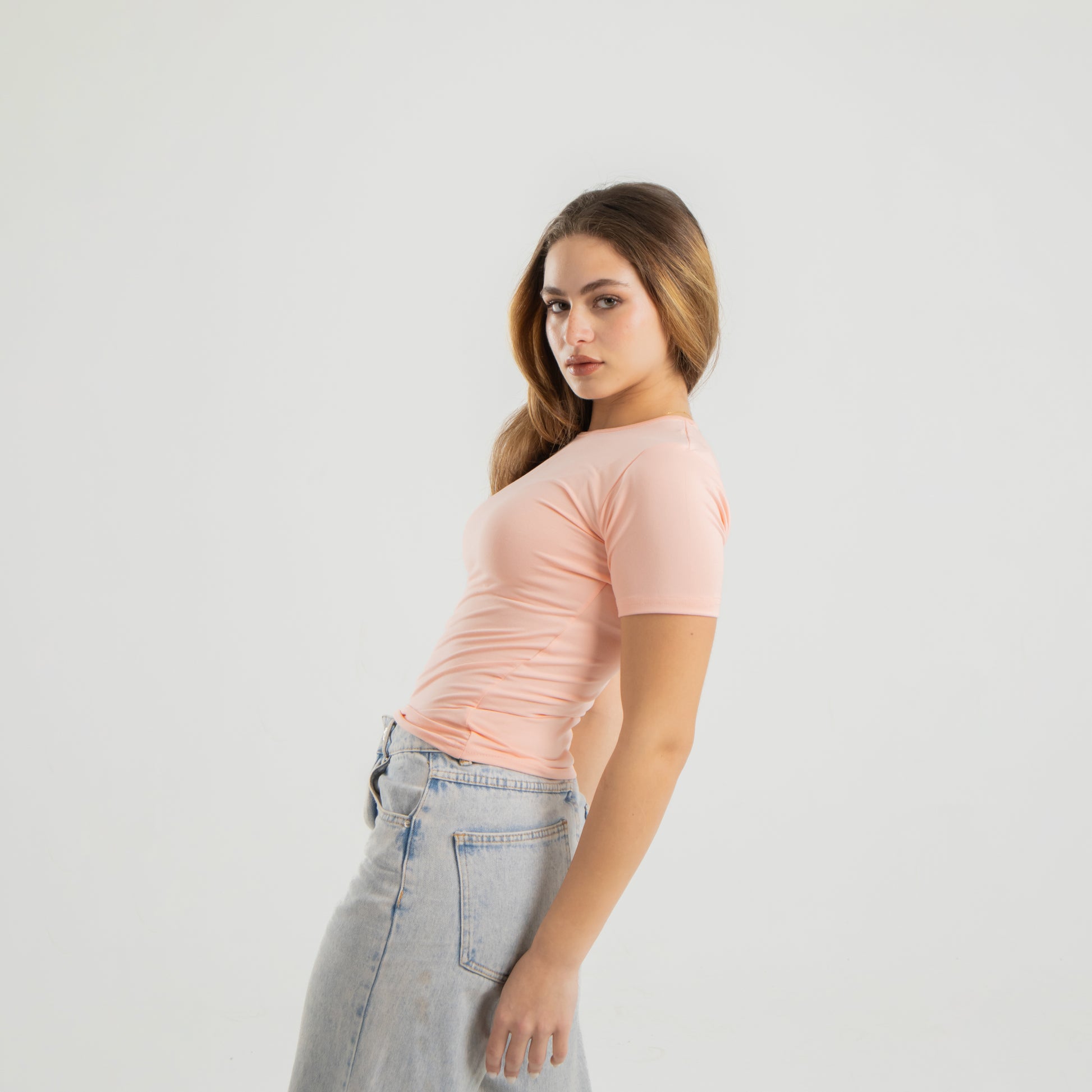 Peach Short Sleeve Top