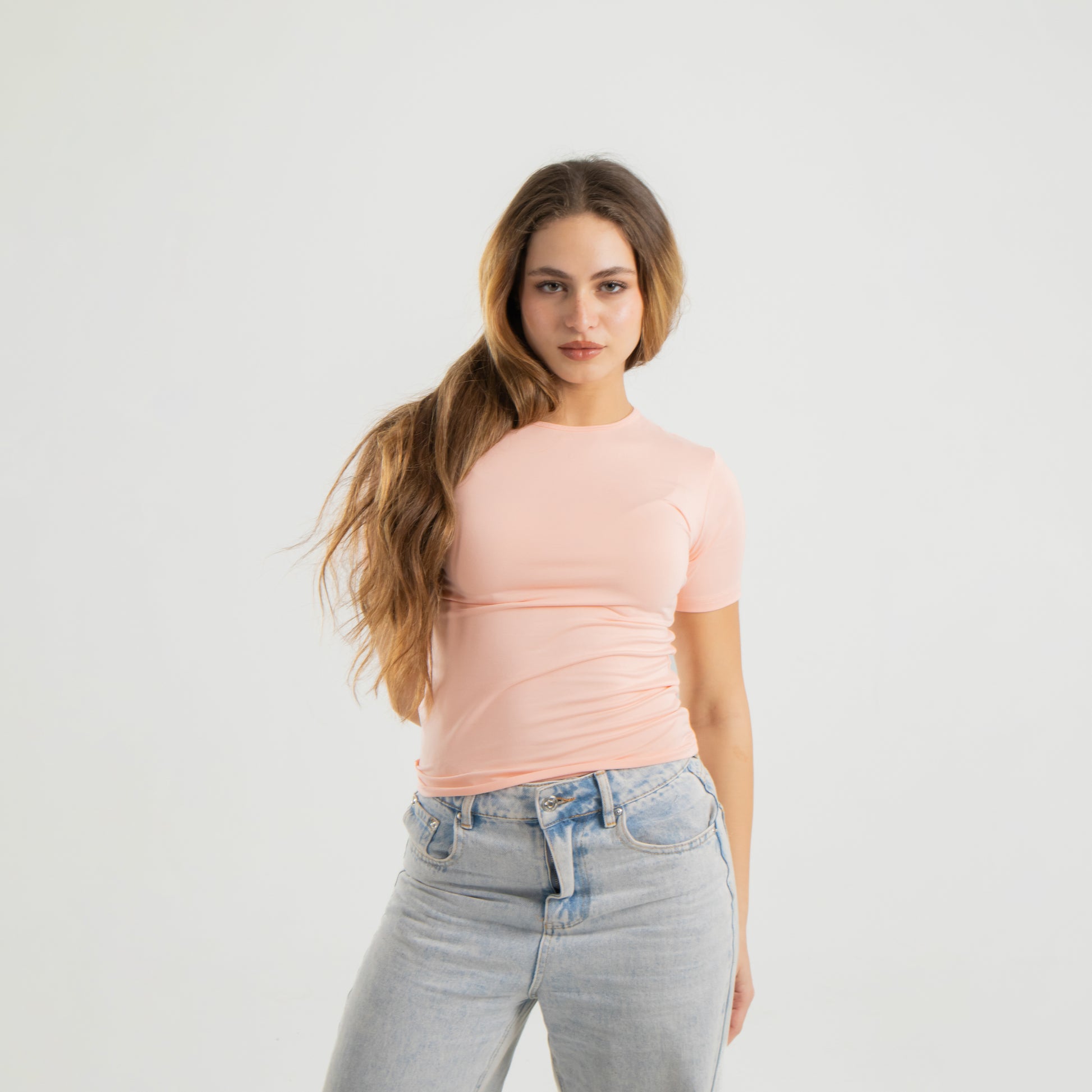 Peach Short Sleeve Top