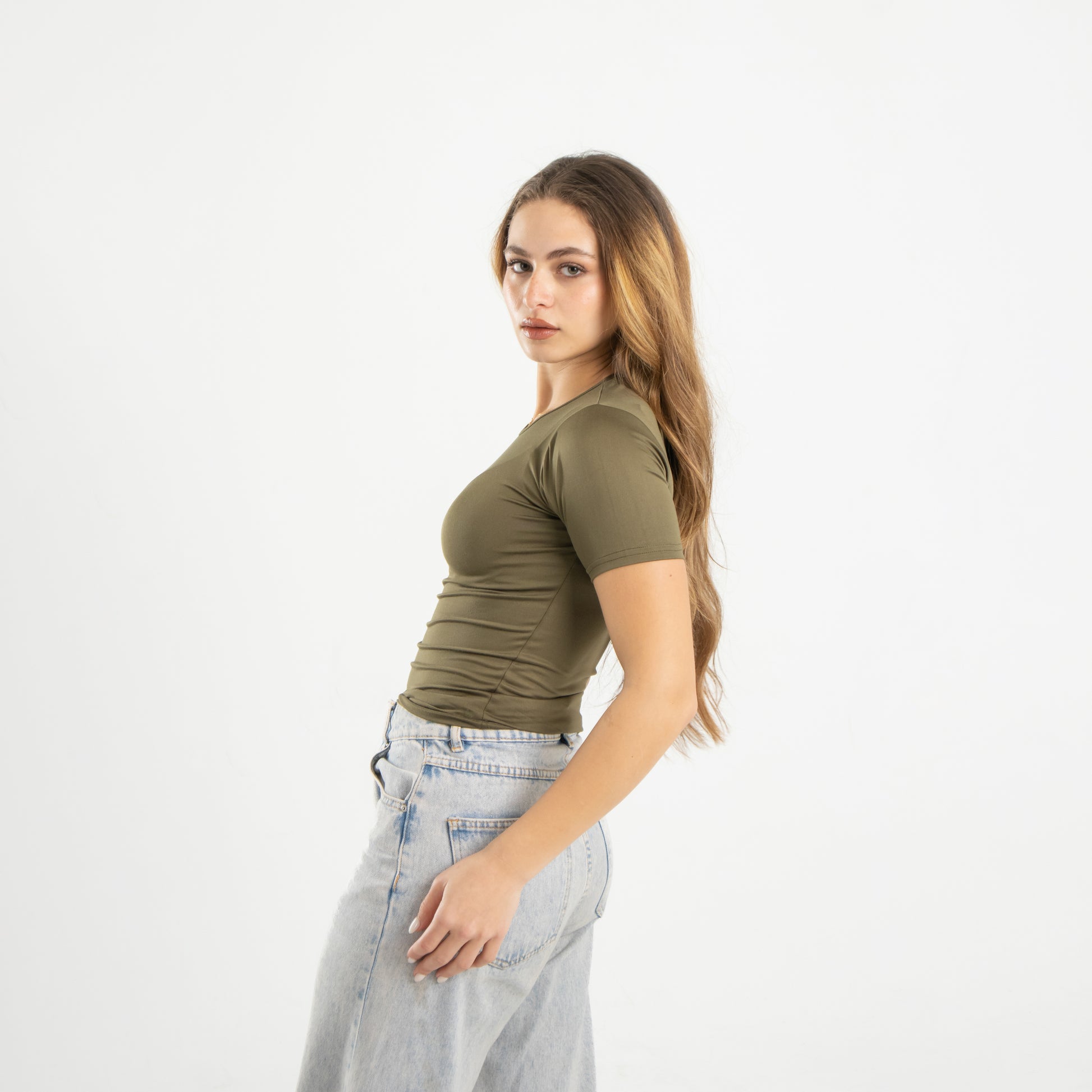 Olive Short Sleeve Top