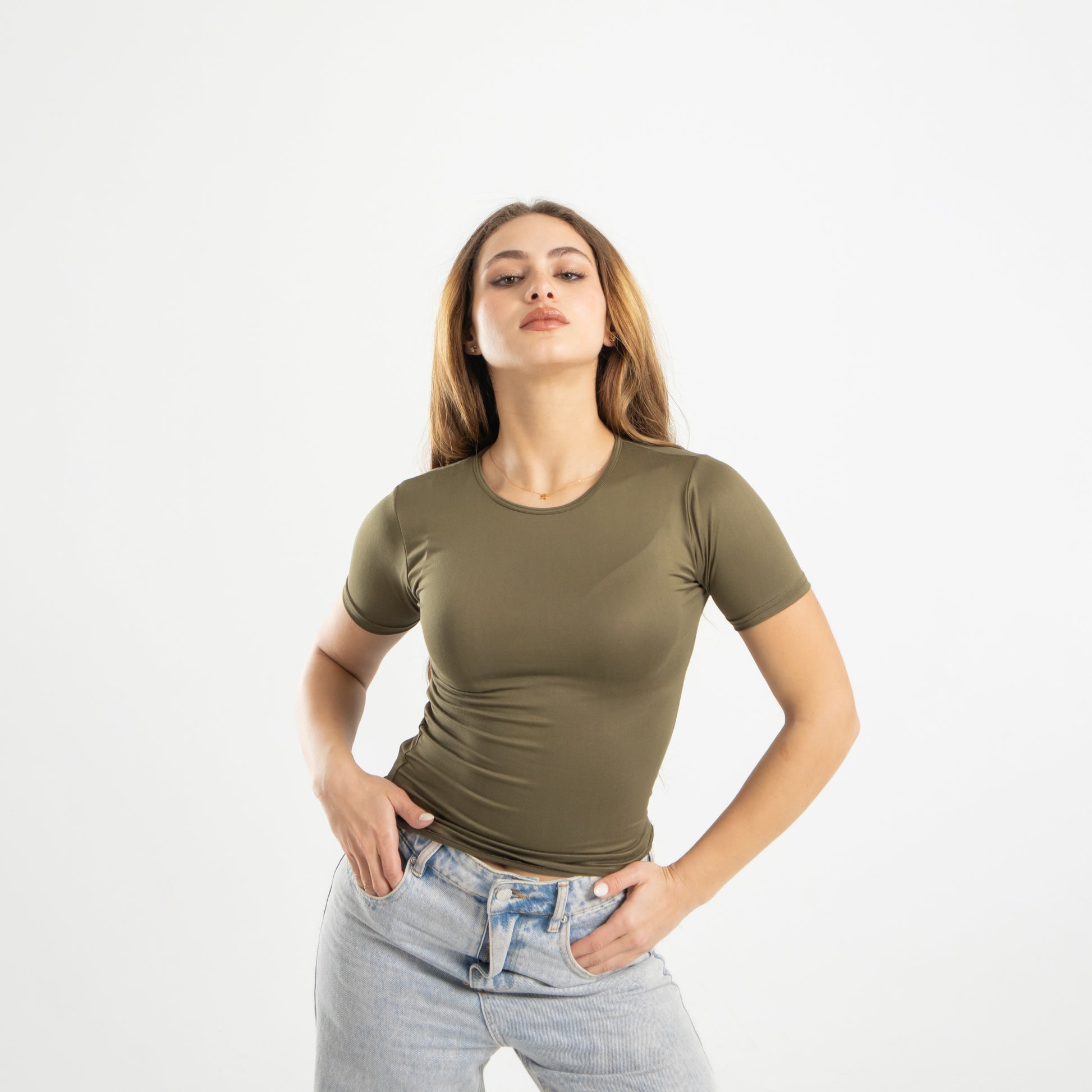Olive Short Sleeve Top