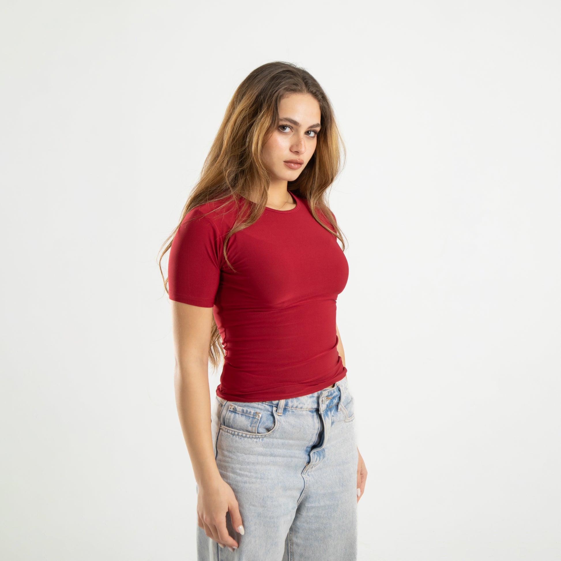 Burgundy Short Sleeve Top