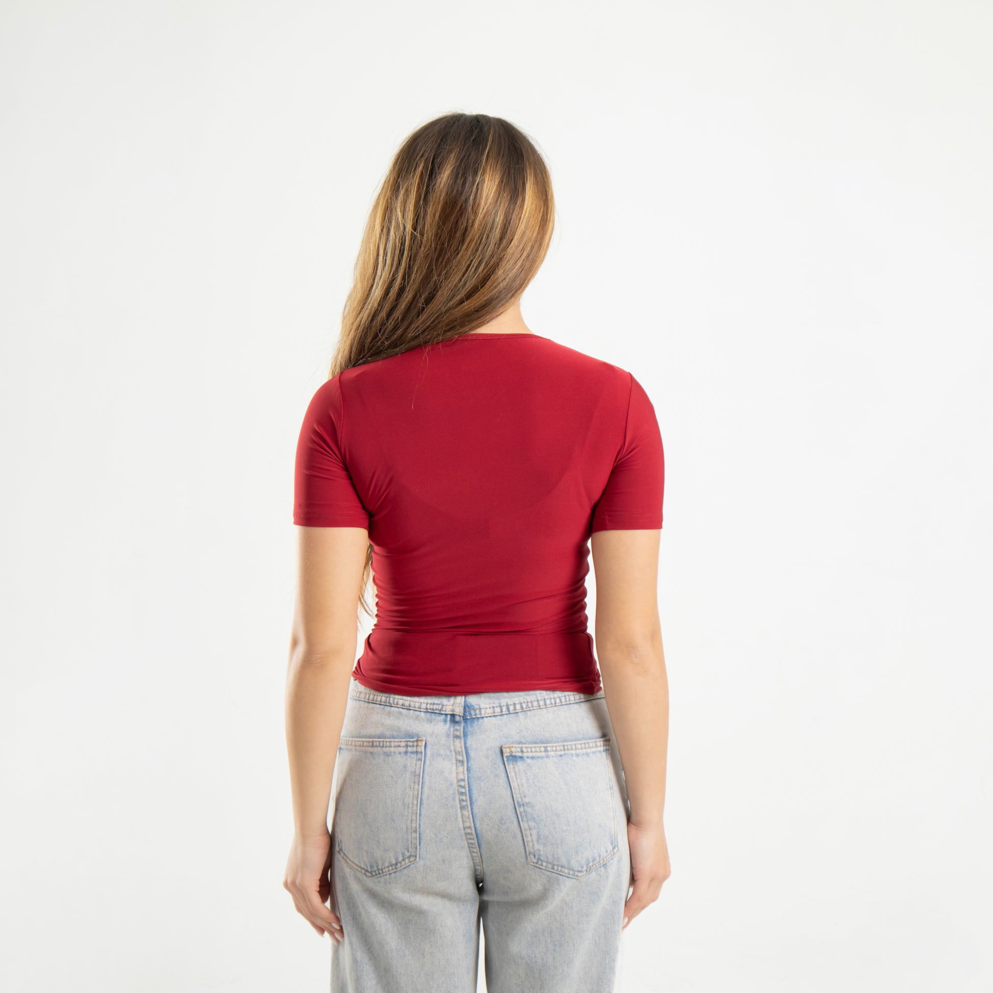 Burgundy Short Sleeve Top