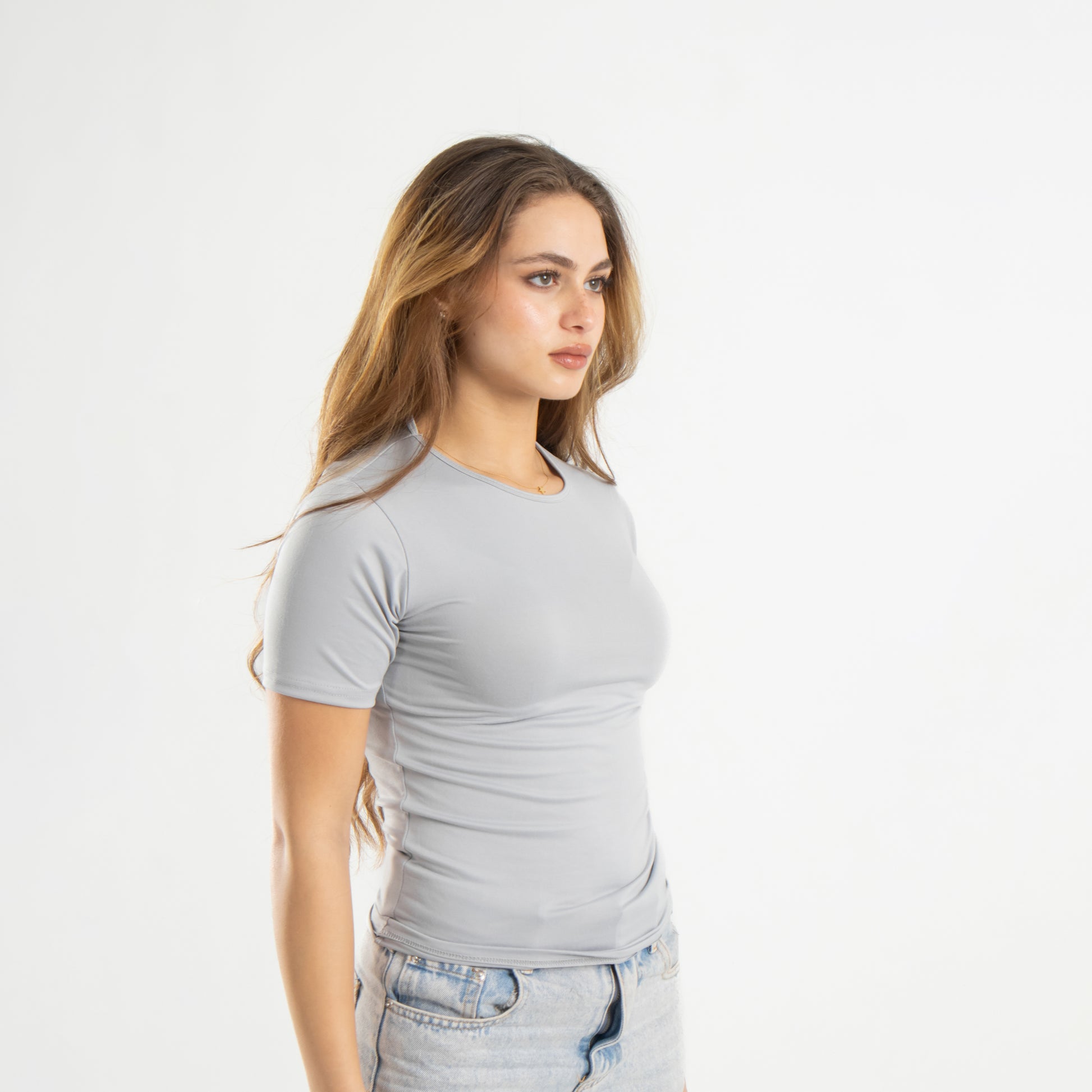 Light Grey Short Sleeve Top