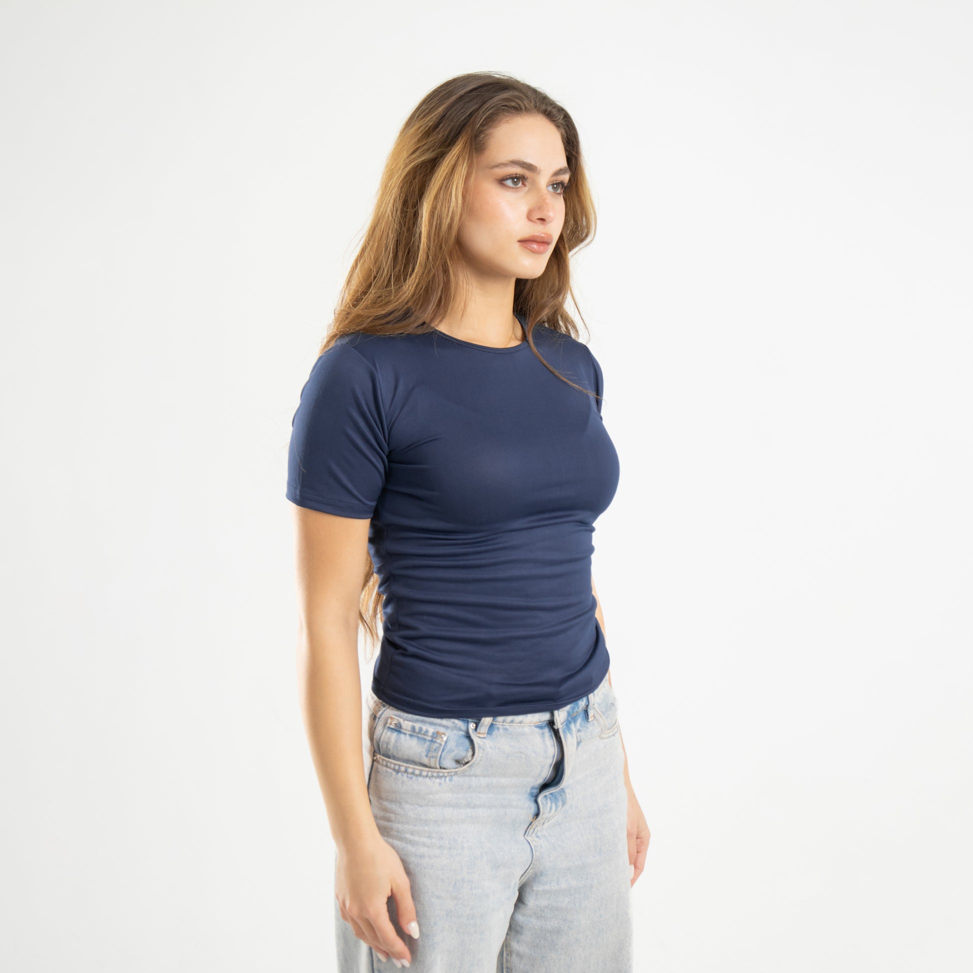 Navy Short Sleeve Top