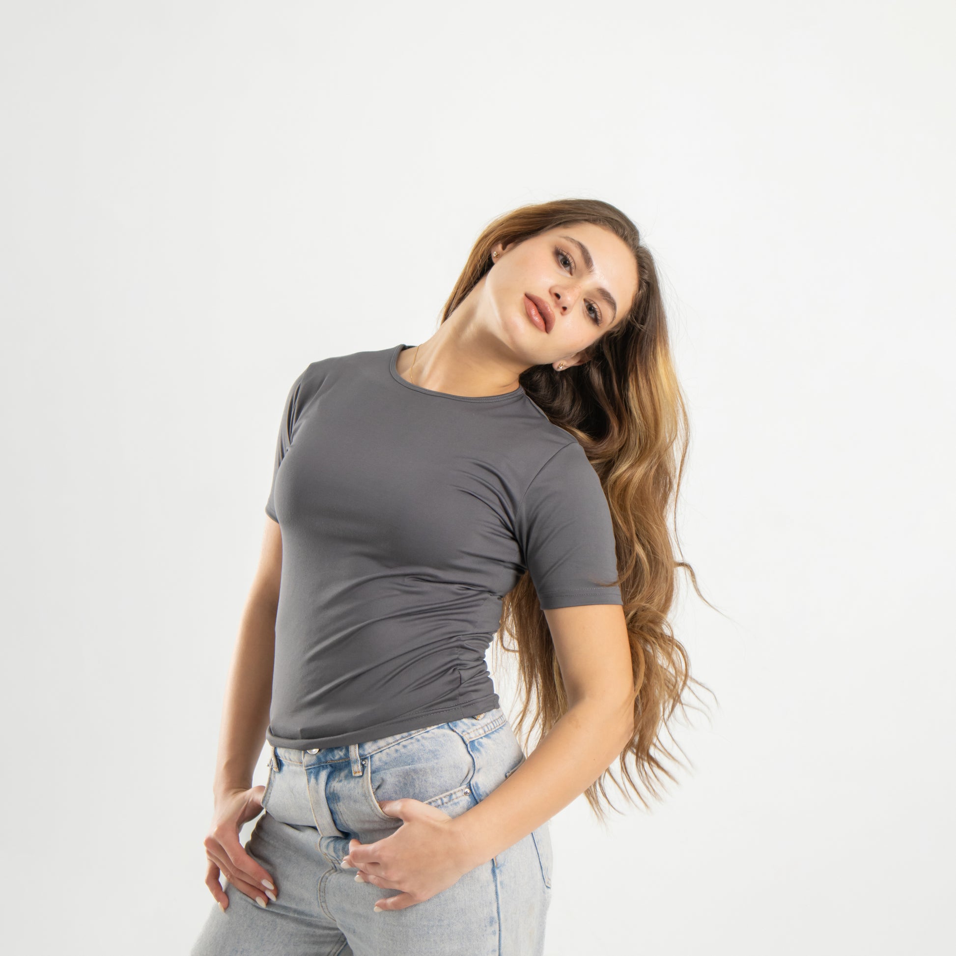 Grey Short Sleeve Top