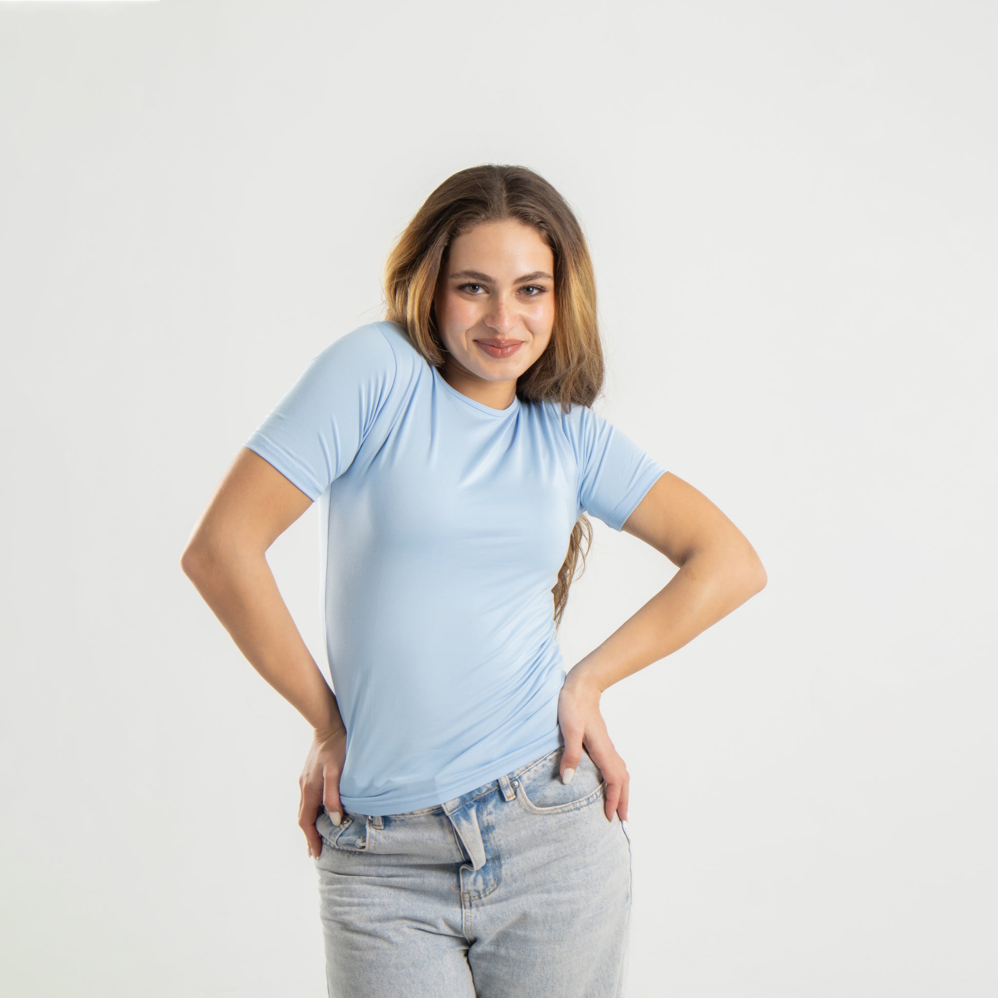 Sky Blue Short Sleeve Top