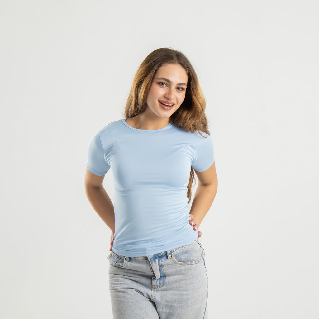 Sky Blue Short Sleeve Top
