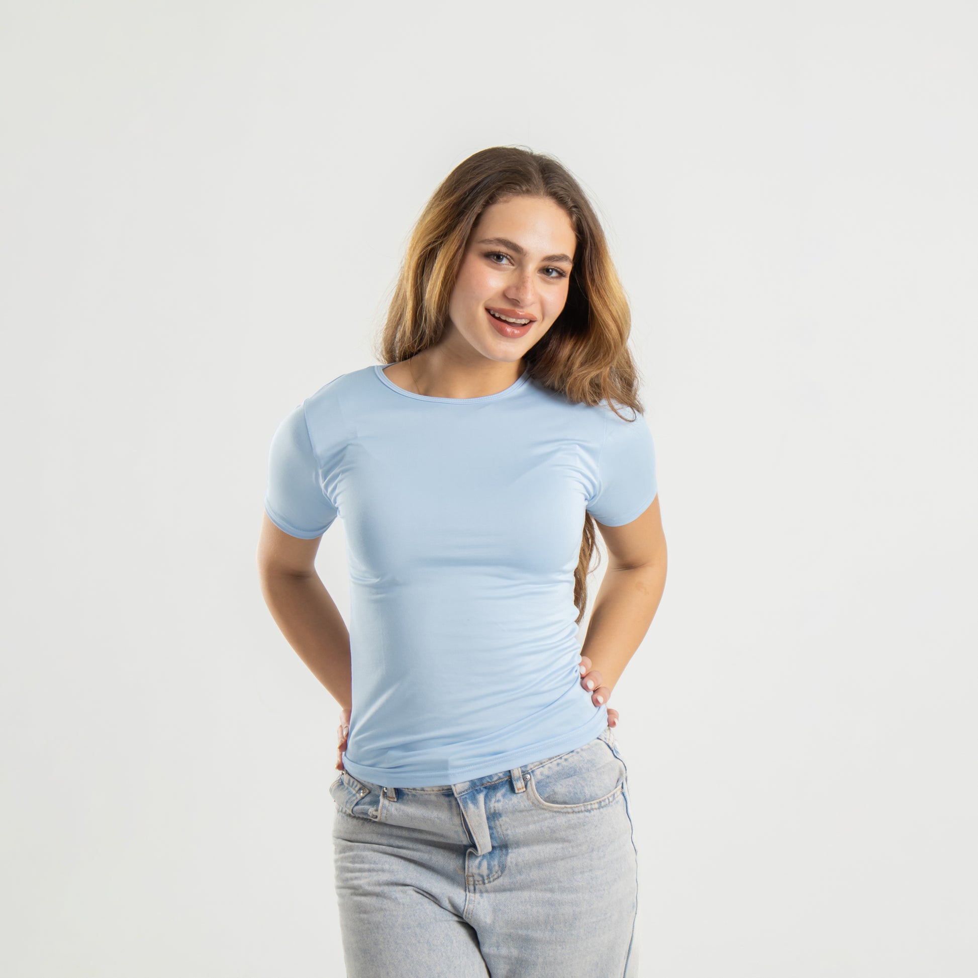 Sky Blue Short Sleeve Top